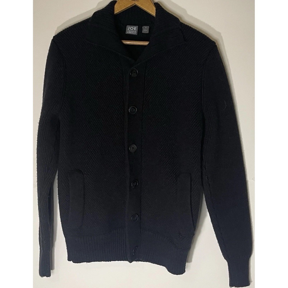 JOE Joseph Abboud Black Wool Blend Button Up Sweater‎ Men's Sz S